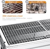 Uten Stainless Steel Large Folding Portable Charcoal BBQ Grill Outdoor view 4