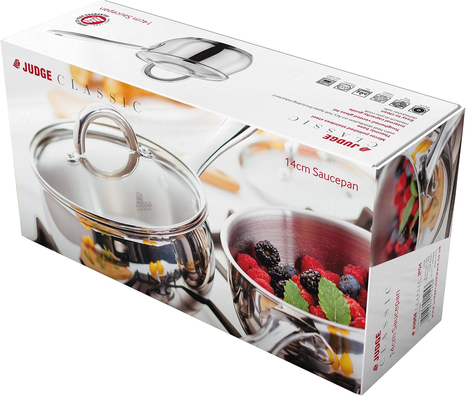 Judge Classic 14cm Saucepan with Glass Lid, Silver, 1 Litres - Image 4