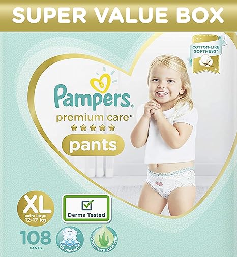Pampers Premium Care Super Value box pack, XL, 108 Count
