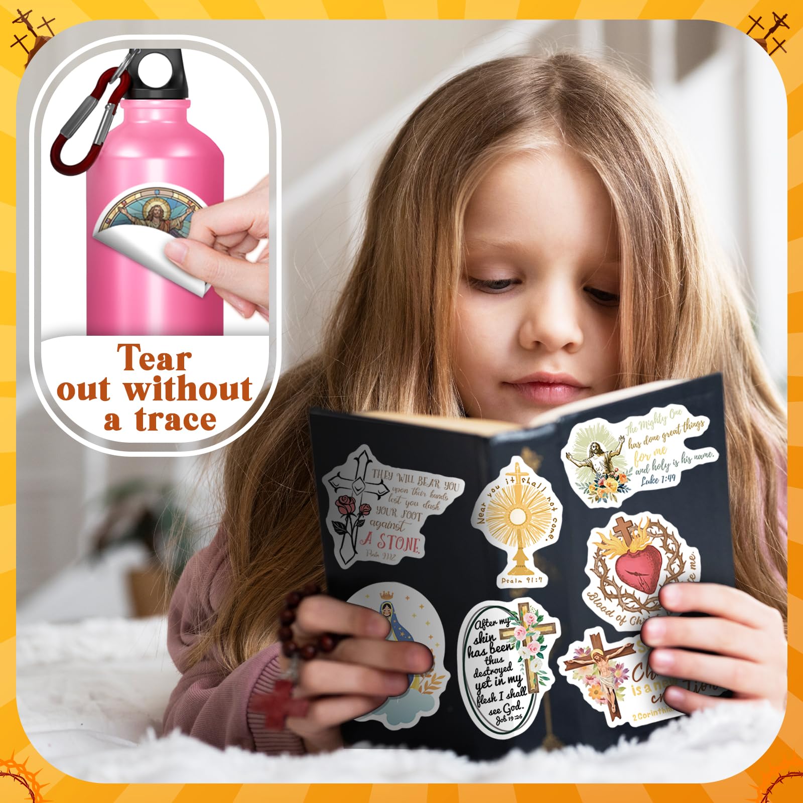 Catholic Stickers 400PCS Religious Stickers for Kids, Bible Verse Stickers for Journaling Women Catholic Jesus Stickers for Water Bottles Laptop Catholic Gifts