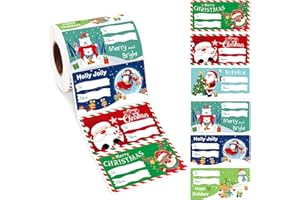 ALODNY 500 Pcs Christmas Gift Tags Stickers,Self-Adhesive Name Tag,Christmas Labels Gift Tags for Christmas Presents Holiday Decorations
