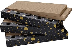 Adolug 3 Packs in 1 Cat Scratch Pad – Cat Scratcher Cardboard to Protect Furniture,Each Cat Scratching Board with 2 Corrugated Cardboard Pads & Playful Bell