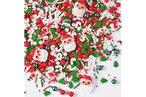 Sujoygar Christmas Cake Sprinkles, 3.52oz Edible Santa Claus Christmas Sprinkles for Cake Decorating Cupcake Toppers Baking Cookie Ice Cream Dount Chocolate