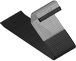 ZOBER Slack/Trousers Pants Hangers - 20 Pack - Strong and Durable Anti-Rust Chrome Metal Hangers, Non Slip Rubber Coating, Sl