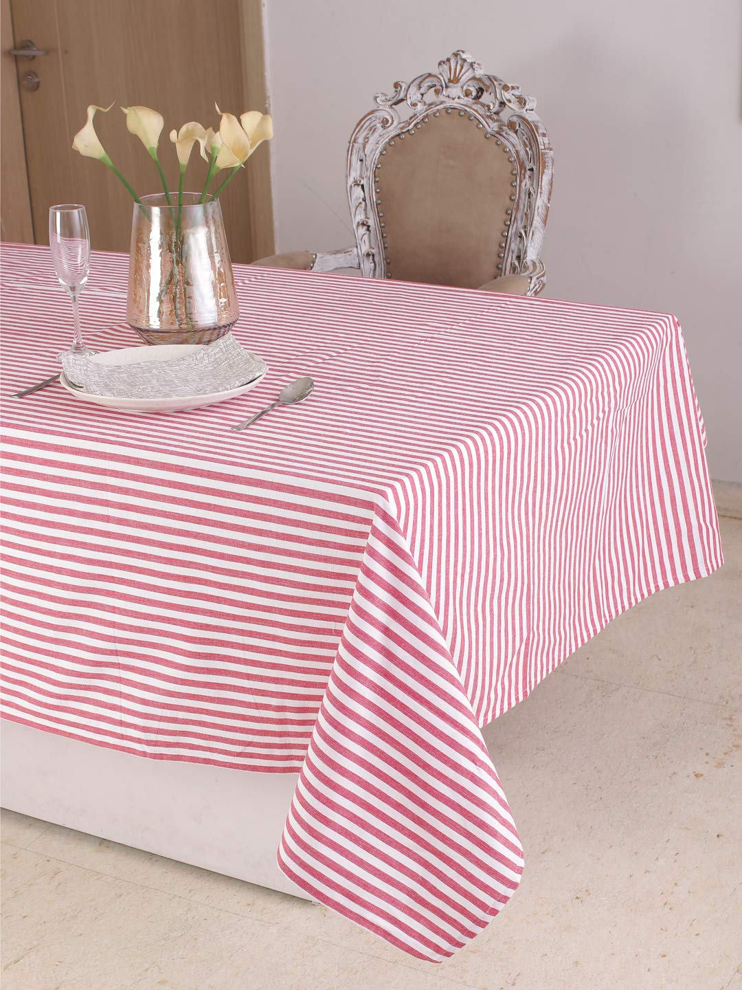 Best red stripe table cloth 60×84