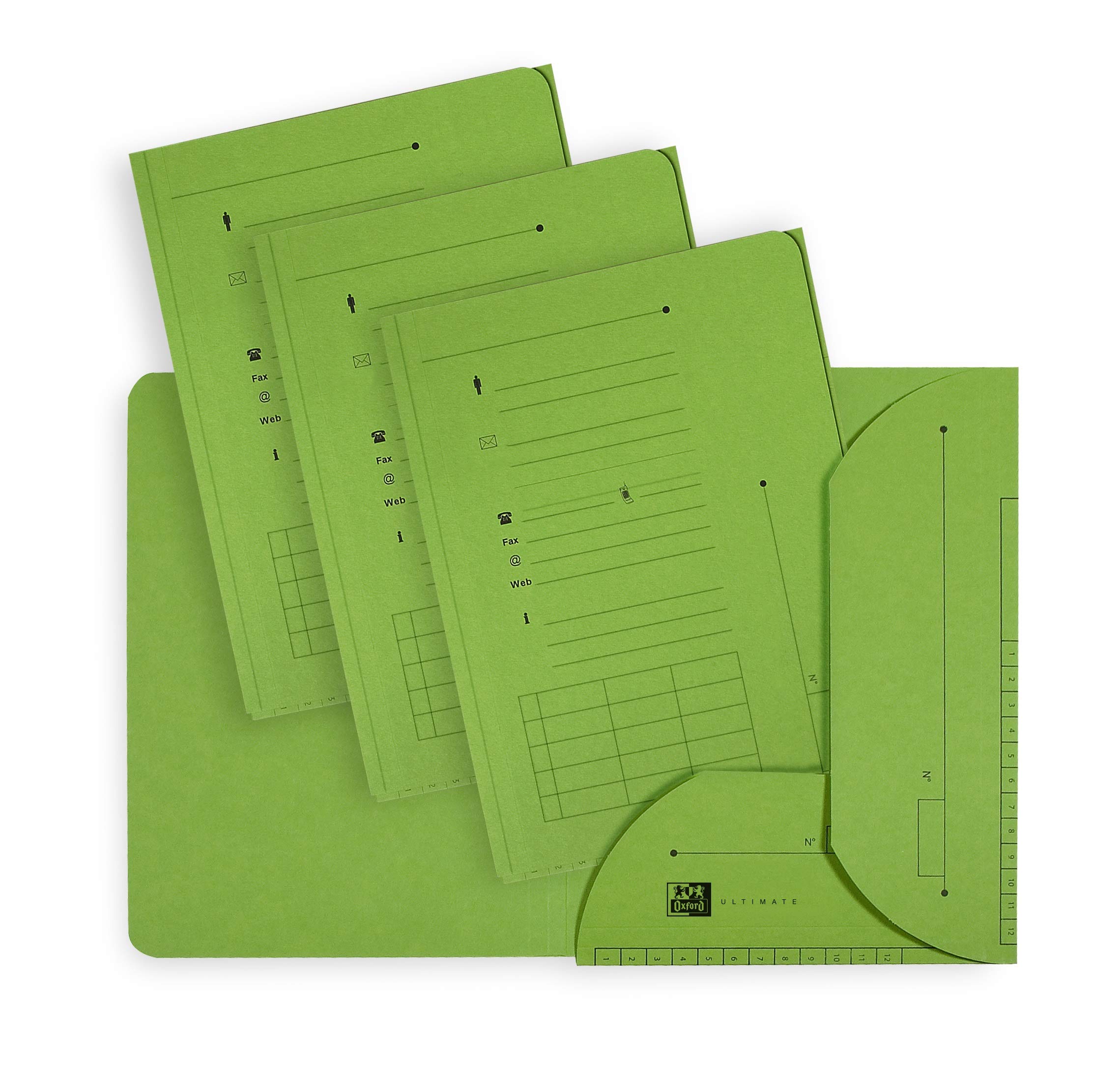 Elba HV Sub-Divider Folders with 2 Flaps A4 240 g Pack of 25 Kraft Paper Lime Green