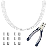 TetherTies Cable Organization, DIY Tether Kit - Customizable Cable Tethers for Computers, Adapters &amp; Dongles - Easy Self Installation Tether Cables with Free Crimping Tool (White 5 Pk, 12 inch)