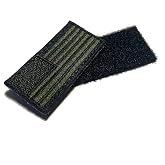 Mini American Flag Patch 2x1 OD Green (Hook/Loop Back) Embroidered Morale Patch