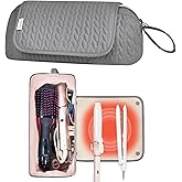 Hair Tools Travel Bag Karsyon Heat Resistant Mat Case Hot Tools Straightener, Curling Iron,Hair Dryers,Haircare Accessories Travel Essentials for Women 2 in 1 Organizer Bags (Gray)