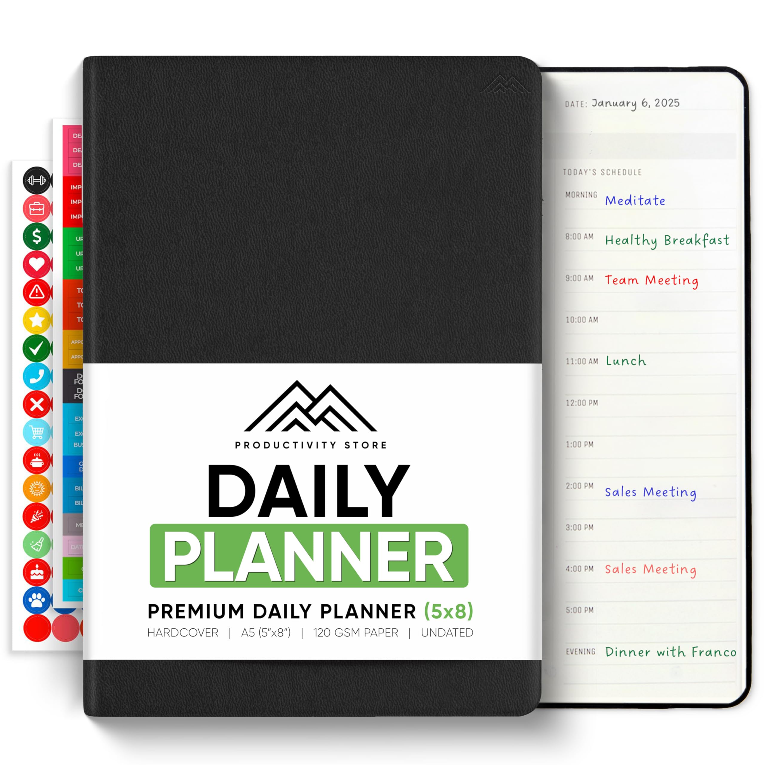 Photo 1 of **DIRT FRO, TRANSPORT**Daily Planner 2026 (5" x 8") - The Ultimate Daily Workflow Planner with Hourly Schedule & Task List to Achieve Your Goals by PRODUCTIVITY STORE (A5, Black)