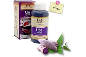 UBE BUTTERFLY Ube Purple Yam Flavoring Paste Extract by Butterfly 2 Ounce with Mini Refrigerator Magnet