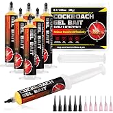 6 Tubes Cockroach Gel, Natural Formula Roach Gel with 2 Plunger | for American, German Roach Species, Long-Lasting for Kitchen Bathroom Indoor Outdoor &amp; Hidden Areas, Pet &amp; Kids Safe, 30Grams