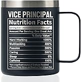 Onebttl Vice Principal Appreciation Gifts, Christmas Principal Day Gift for Men, Women, 12oz Stainless Steel Coffee Mug with Handle & Lid - Vice Principal Facts, Black, PRIN12-02-BK-VICE