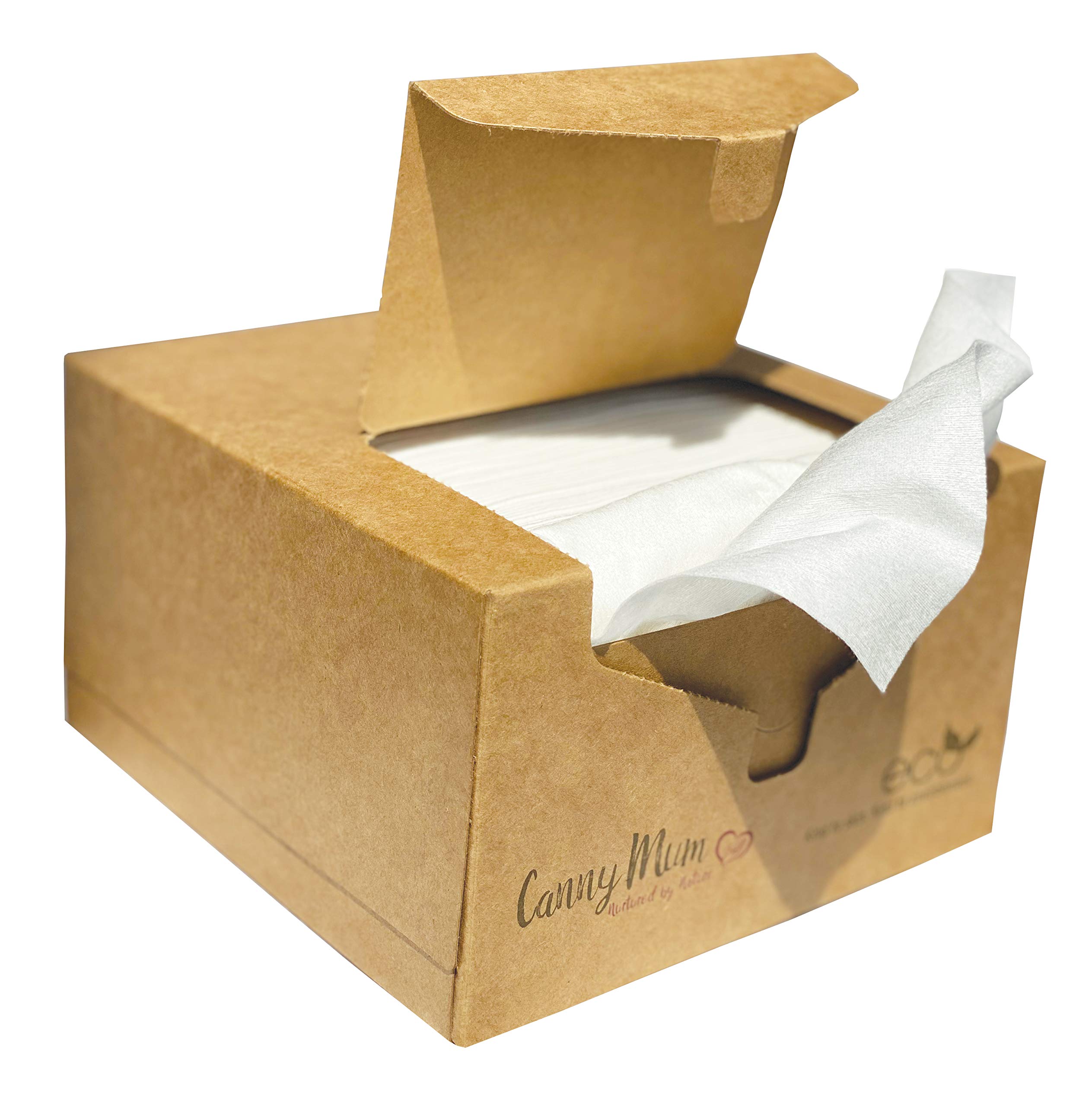 CannyMum, Sensitive Skin Baby Wipes, 600 Wipes, Chemical Free, Dry Bamboo Wipes, Biodegradable, Compostable, Plastic Free