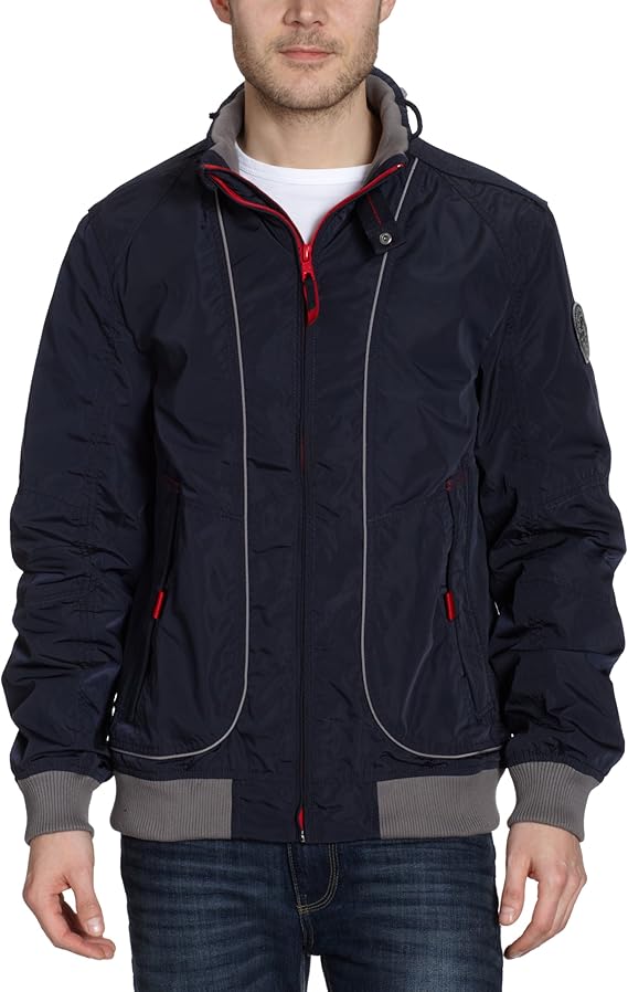 TOM TAILOR Herren Jacke 35200260010/blouson w Tape Details, Gr. 44/46 (S), Blau (6000): Amazon ...