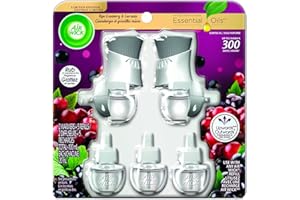 Airwick Plug-in Scented Oil Kit, Wild Berries,Infused With Natural Essential Oils, 2 Plug-ins + 5 Refills