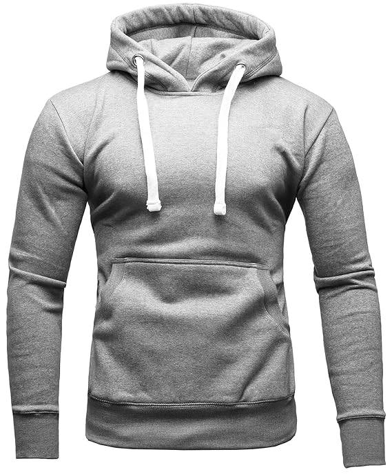 CRONE Carlo Basic Herren Fleece-Hoodie Kapuzenpullover Sweatjacke aus 100% Baumwolle Vegan