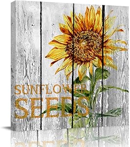 FOREVER20 Canvas Print Wall Art for Bathroom Kitchen Wall Decor Sunflower Picture Painting Contemporary Artwork Stretched and Framed for Home Bedroom Livingingroom 16x16in