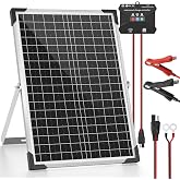 Voltset 30W 24V Solar Panel Battery Charger Kit with Charger Controller | Monocrystalline | IP67 Controller | Adjustable Bracket|LED Indicators | LiFePO4 &amp; Lead-Acid Compatible | RV &amp; Marine Use