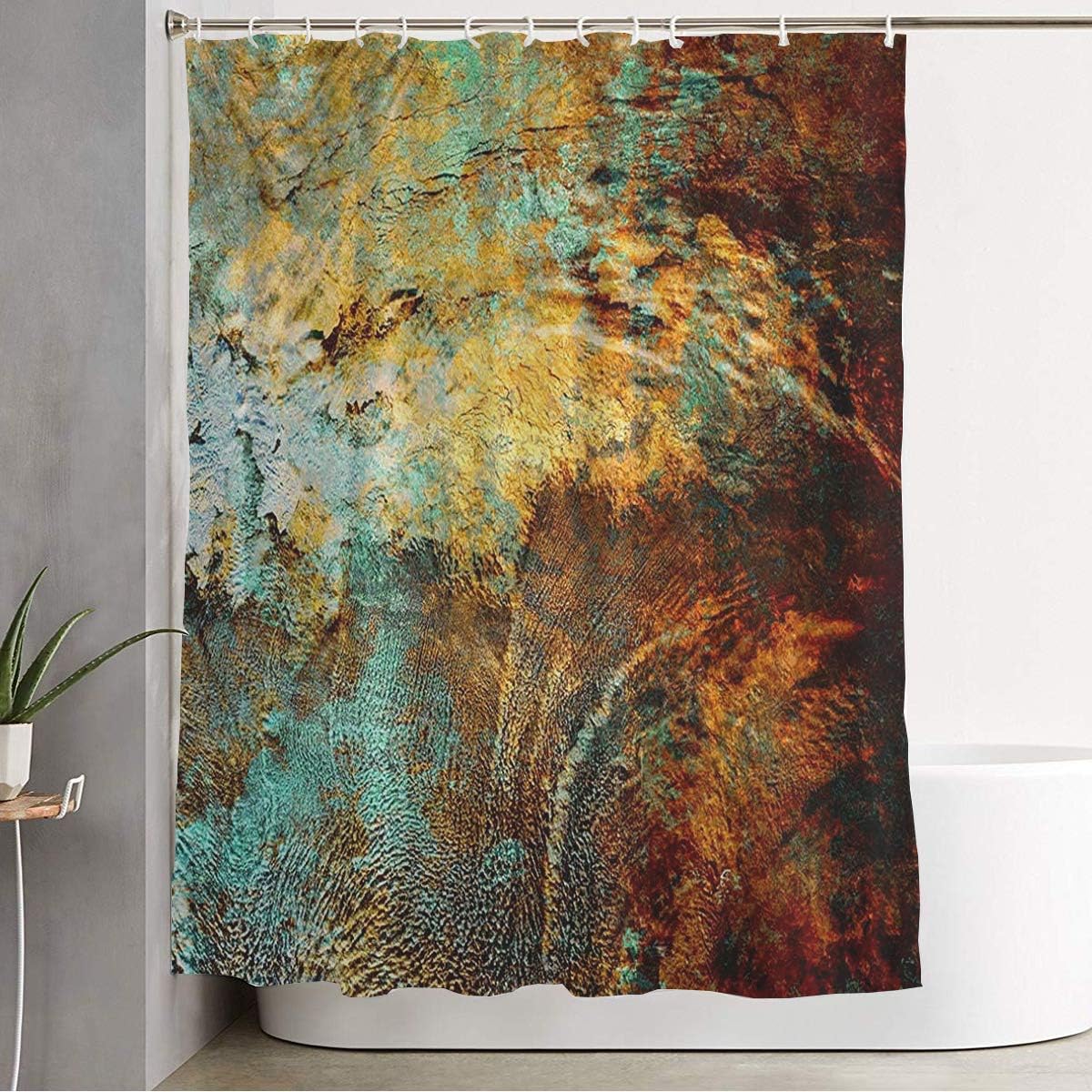Starolal Bathroom Shower Curtain Bronze Grunge Corrosion