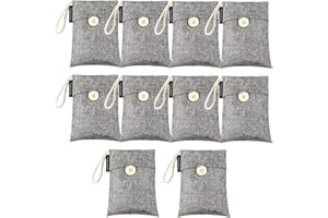 10 Packs Fonday Bamboo Charcoal Deodorizer Bags(100g each), Odor Eliminator & Absorber Air Purifying for Gym Bag Shoe Car Pet Closet