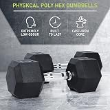 PhysKcal Poly Hex Dumbbells 22.5kg Single No Odour Home Gym Set view 2