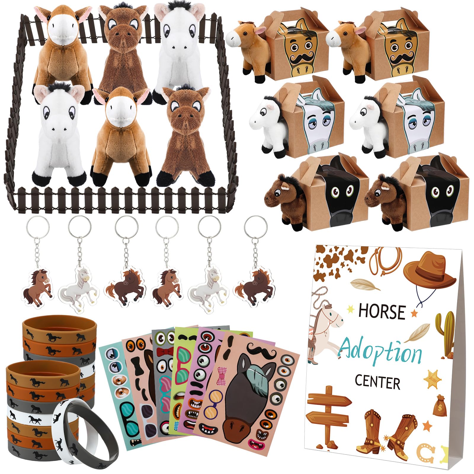 Lot De 73 Pièces Pour Fête Adopt A Horse, Peluches Cheval Et Décorations