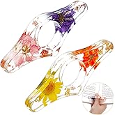 2 Pieces Dried Flower Resin Book Page Holder Transparent Thumb Ring Handmade Personalized Bookmark Reading Accessories for Teachers Book Lovers Literary (Stylish Style)