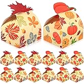Pasimy 36 Pack Fall Party Favor Boxes Pumpkin Maple Leaf Paper Candy Treat Boxes for Thanksgiving Autumn Harvest Halloween Birthday Party Favor Gifts Decorations