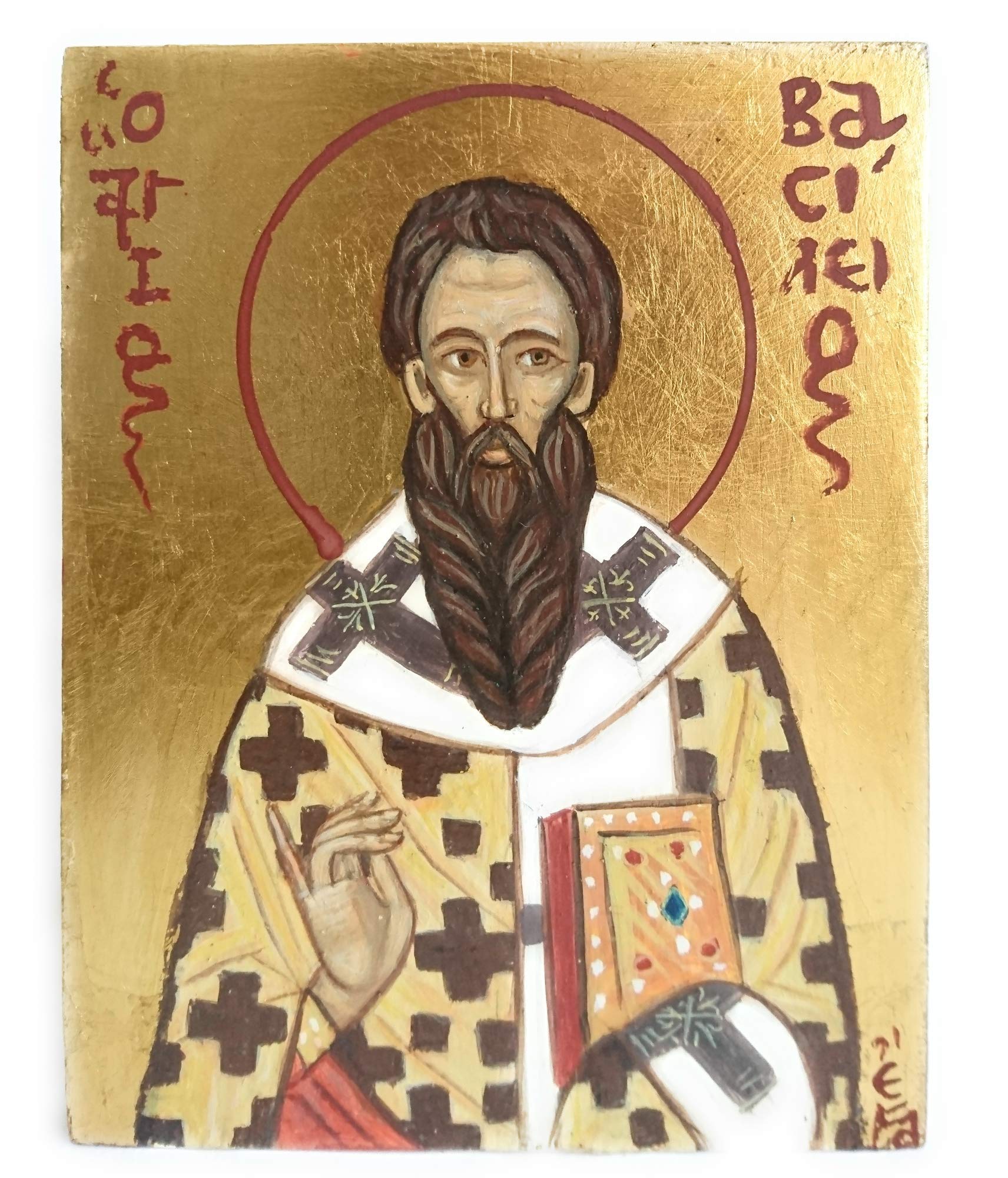 Saint Basil the Great- Byzantine icon Painted by hand Traditional Religious Art Gift