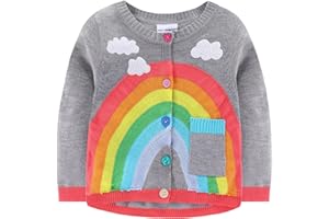 Mud Kingdom Toddler Sweaters Knitted Cardigan for Boys Girls 1-7 Years Rainbow