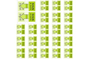 Qeeenar 1250 Pcs Sign and Date Flags Here Tabs Initial Stickers for Office Notebook Annotating Books Notary Books, 1 Inch(Green,Sign & Date)