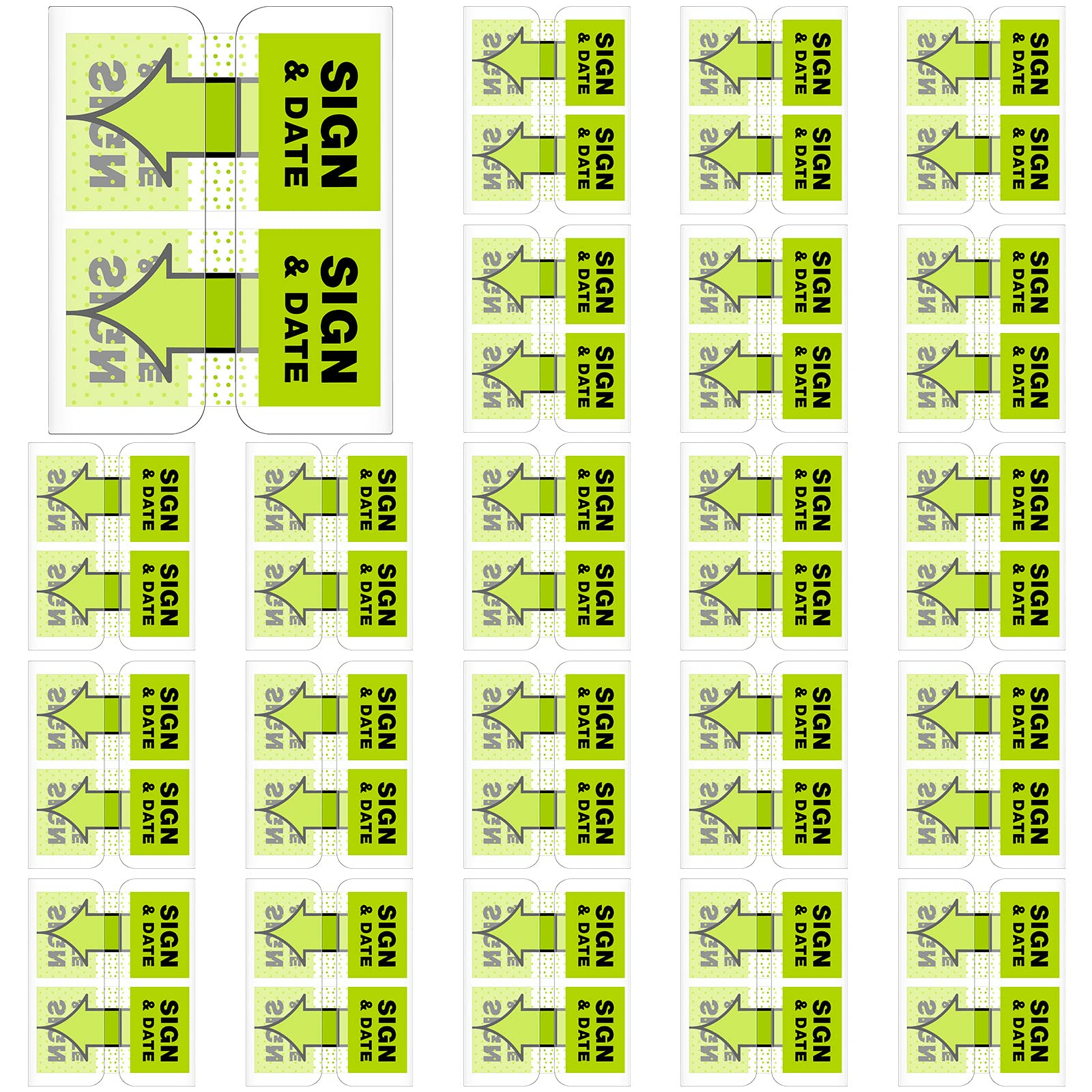 Photo 1 of Qeeenar 1250 Pcs Sign and Date Flags Here Tabs Initial Stickers for Office Notebook Annotating Books Notary Books, 1 Inch(Green,Sign & Date)