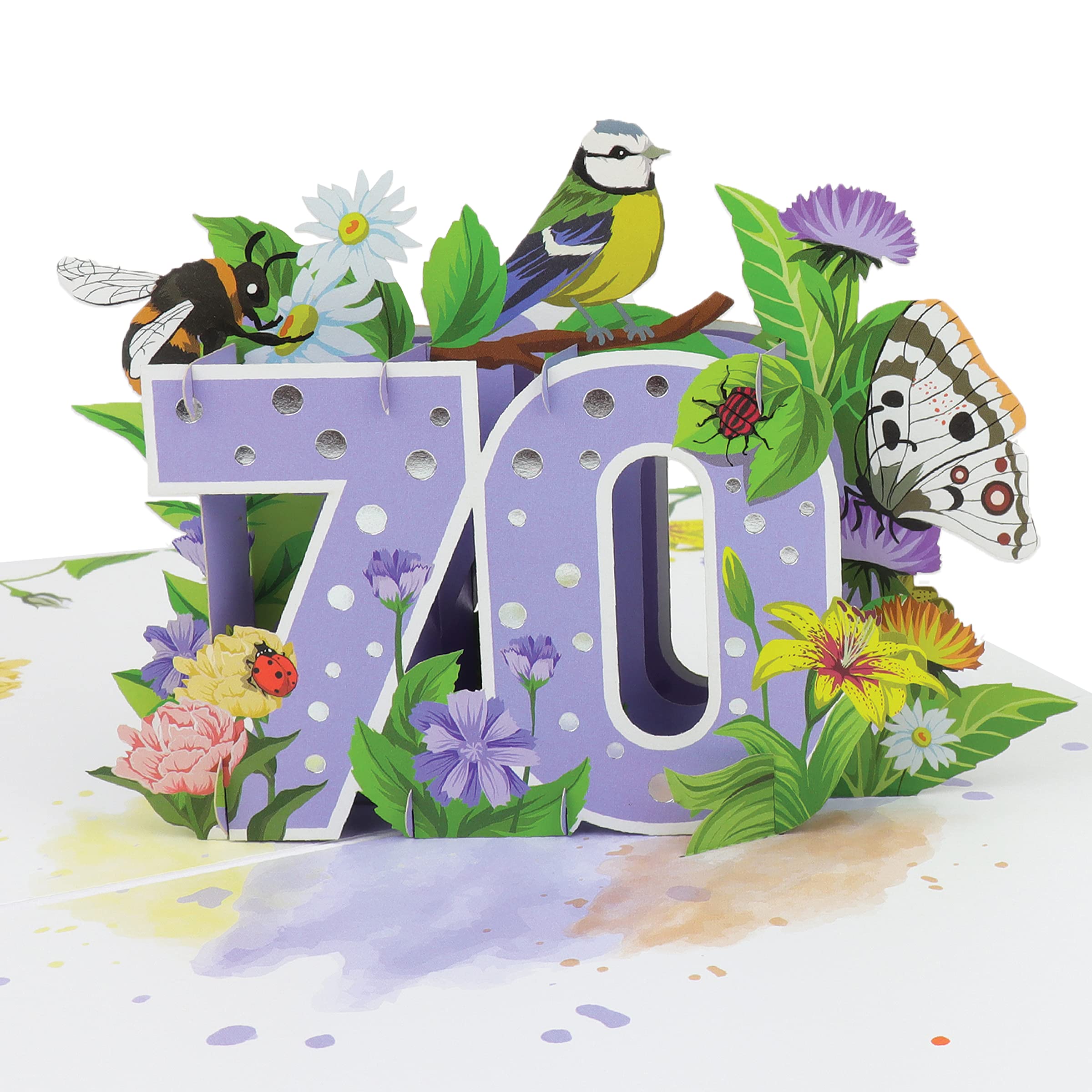 Cardology - 70th Birthday Pop-Up Card | 3D Floral Birthday Gift For Mum