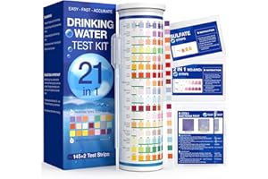 21 in 1 Drinking Water Testing Kit, 145 Test Strips - Mighty Care Home Tap and Well Water Test Kit for Hardness, Lead, Iron, Copper, Chlorine, Fluoride