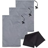 MAMLYN Premium Quality Microfiber Sunglasses Pouch With Spring Fastener