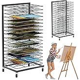 Barlezy Art Drying Rack for Classroom, Functional & Mobile Paint Drying Rack with 18 Removable Shelves, Canvas Shelf Art Stor