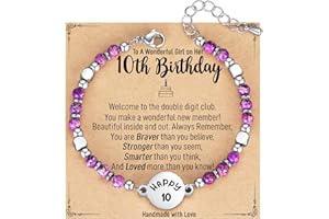 AryaHozel 6-21 Year Old Girl Birthday Gifts, Tiny Natural Stone Bracelet with Birthday Gift Card, Happy Birthday Gifts for Girls Daughter Granddaughter Niece Sister Friend