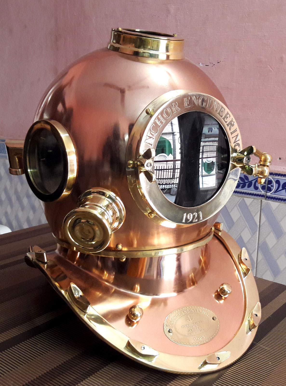 QUICK FALCON TRADER . Boston 18" Diving Helmet Anchor Engineering Vintage Scuba Divers Helmet Replic