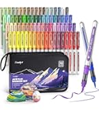 Karin Mega Box Plus – 72 Rotuladores Brushmarker Pro + 3 Mezcladores, Colores Intensos Y Neón Para Dibujo Y Lettering