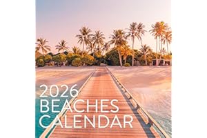 ETERNA GOODS 2026 Beaches Wall Calendar | Tranquil Beach Photos From Around The World, Beautiful Scenic Ocean Beaches & Sandy Sunsets, Calendar Stocking Stuffer Gift for Men or Women
