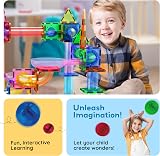 PicassoTiles Magnetic Marble Run STEM Race Track Set 50 Pieces Ages 3+ view 3