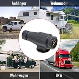 Red Wolf 13 Pin Trailer Socket Adaptor 12V DC Waterproof Caravans RV view 2