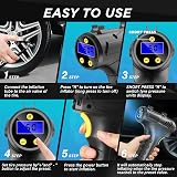 Skeufy Cordless Tyre Inflator Air Compressor 12V USB Rechargeable Battery view 3