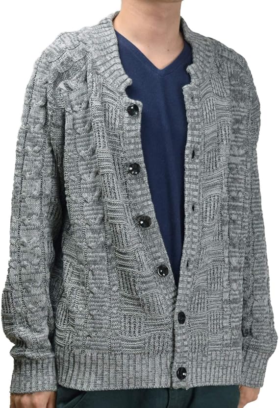 Amazon カーディガン ニット セーター メンズ 秋冬 白 灰色 グレー 黒赤灰色 Ba296 M 灰色 グレー カーディガン 通販