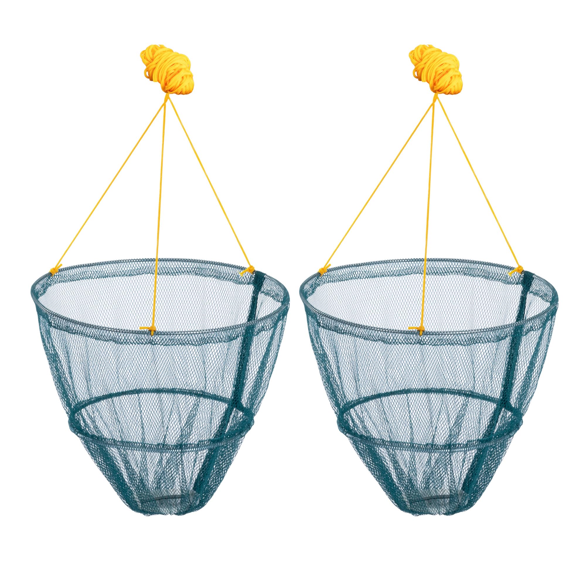 Hillington Set of 2 Crab Drop Net - Collapsible Crabbing Kit with Bait Spring Clip & Rot-Proof Rope - Crabbing Net for Catching Fish, Prawn, Lobster, Crayfish Trap, - Heavy Duty Portable Fish Trap