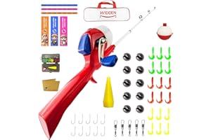 WIDDEN Kids Fishing Pole, Telescopic Fishing Rod, Toddler Collapsible Fishing Rod and Reel Combo with Tackle Box, Fishing Line, Bobber, and Soft Lures for Boy, Girl, Youth, Beginner, Over 4 Years Old