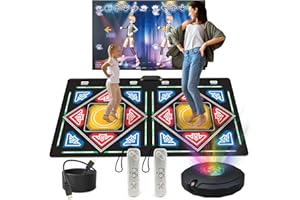Losbenco Dance Mat, Electronic Dance Mat for TV with HD Camera, Wireless Double User Dance Mat with Game Controller, Non-Slip Dance Pad for Kids Adults, Christmas Birthday Gifts for Girls Boys