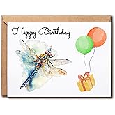 SNMDesigns Cute Dragonfly Card - Humor Birthday Greeting - Congrats Dragonfly Card - Blank Inside Card - Bday Wish Dragonfly Card