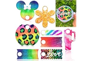 BABORUI 8 Cavities Name Plate Resin Molds Silicone Compatible with Stanley 30 oz Tumbler Lid, Personalized Name Tag Molds for Epoxy Resin, DIY Silicone Molds Tumbler Cup Accessories